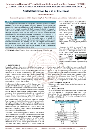 Soil Stabilization by use of Chemical