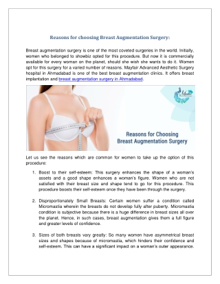 Breast Implant Surgery in Ahmedabad