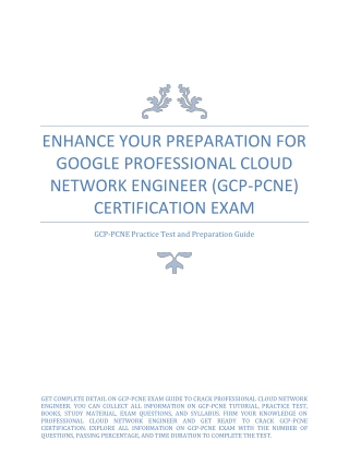 Enhance Your Preparation For Google Professional Cloud Network Engineer (GCP-PCNE) Certification Exam