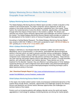 Epilepsy Monitoring Devices Market Size By Product, By End User, By Geographic Scope And Forecast