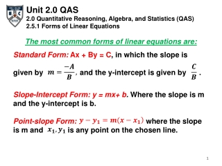 ACC. QAS Linear Equation Forms