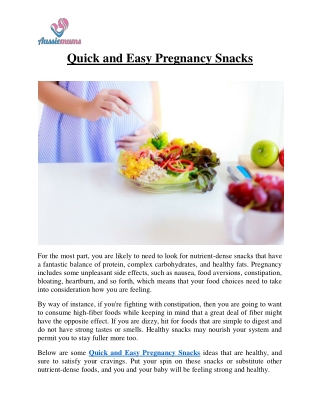 Quick and Easy Pregnancy Snacks