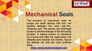 Mechanical seals for pumps at  the best price.