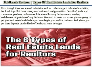 BoldLeads Reviews | Types Of Real Estate Leads For Realtors
