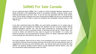 SARMS For Sale Canada