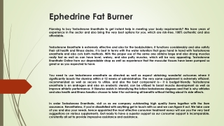 Ephedrine Fat Burner