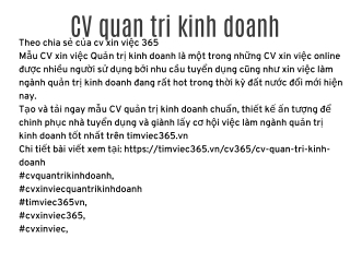 Mau CV quan tri kinh doanh