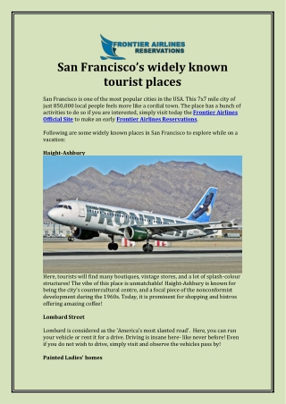 San Francisco’s widely known tourist places
