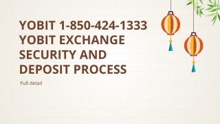 Yobit 1-850-424-1333 Yobit Exchange Security and Deposit Process