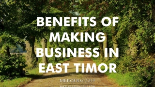 Benefits of Making Business in East Timor | Buy & Sell Business