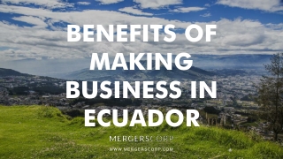 Benefits of Making Business in Ecuador | Buy & Sell Business