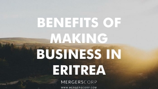 Benefits of Making Business in Eritrea | Buy & Sell Business