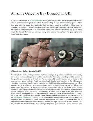 Amazing Guide To Buy Dianabol In UK