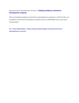 woocommerce development services | leading wordpress ecommerce development company