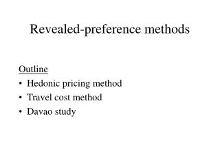 Revealed-preference methods
