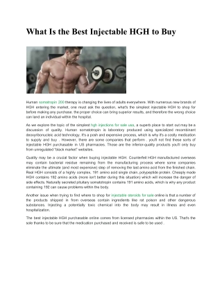 What Is the Best Injectable HGH to Buy