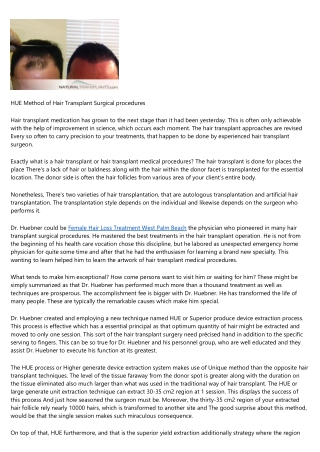 Hair Transplant Surgery