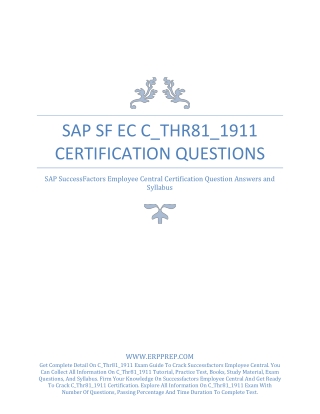 SAP SF EC C_THR81_1911 Certification Questions Answers PDF