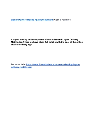 Liquor Delivery Mobile App Development: Cost & Features