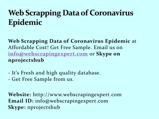 Web Scrapping Data of Coronavirus Epidemic