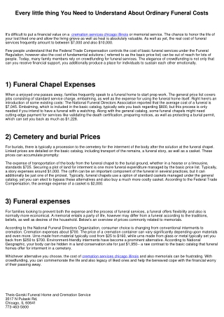Every little thing You Need to Find Out About Typical Funeral Prices