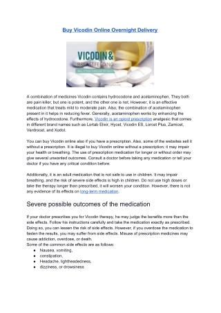 Buy Vicodin Online Overnight Delivery