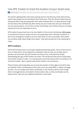 Use GPS Tracker to track the location of your loved ones