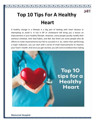 Top 10 Tips For A Healthy Heart