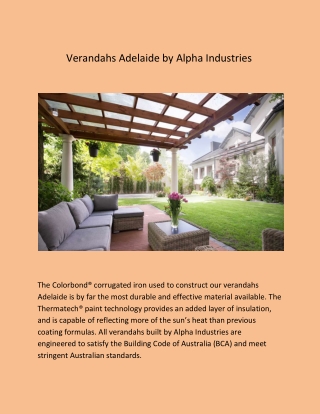 Verandahs Adelaide by Alpha Industries