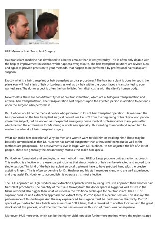 Hair Transplant Surgery