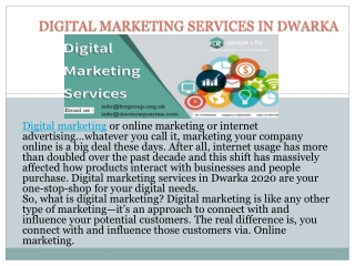 DIGITAL MARKETING SERVICES IN DWARKA