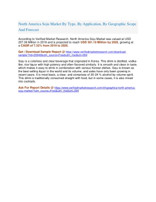 North America Soju Market By Type, By Application, By Geographic Scope And Forecast