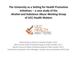 Michael Byrne (Head of Student Health, UCC)