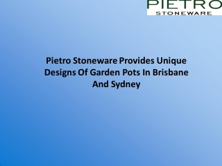 Pietro Stoneware Provides Unique Designs Of Garden Pots In Brisbane And Sydney