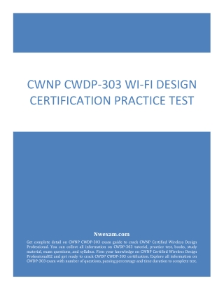 Actual CWNP CWDP-303 Wi-Fi Design Certification Practice Test