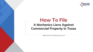 How to file a mechanics lien against commercial property in Texas