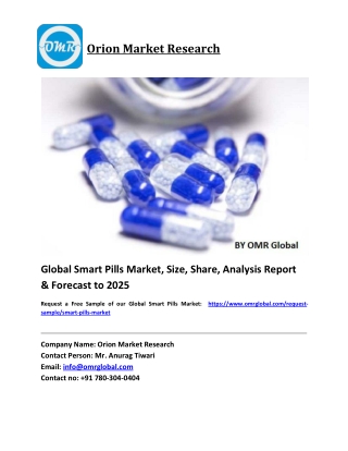 Global Smart Pills Market Growth, Size, Share, Industry Report and Forecast 2019-2025