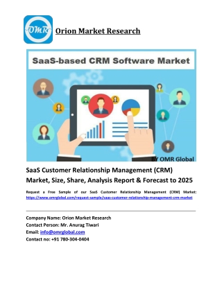 SaaS Customer Relationship Management (CRM) Market Growth, Size, Share, Industry Report and Forecast 2019-2025