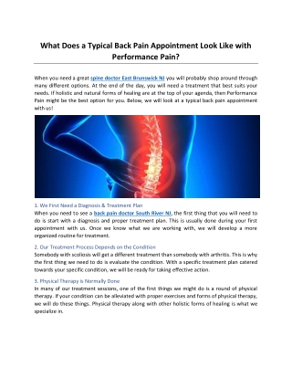 What Does a Typical Back Pain Appointment Look Like with Performance Pain?