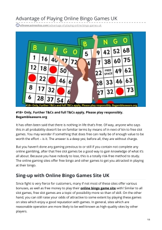 Advantage of Playing Online Bingo Games UK