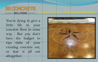 Concrete Stain | 3G Concrete Solutions