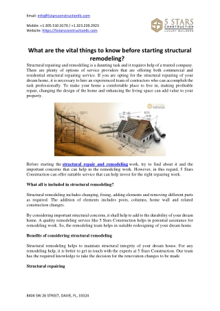 What are the vital things to know before starting structural remodeling