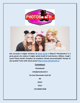 Miglior prezzo per noleggio e installazione photo booth a Milano -|- (Photobooth)