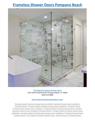 Frameless Shower Doors Pompano Beach