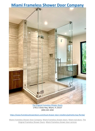 Miami Frameless Shower Door Company