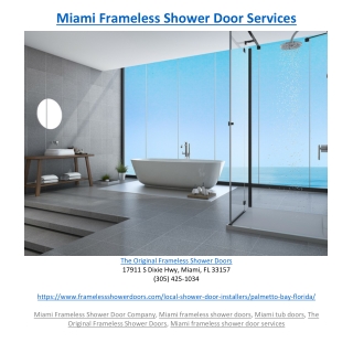 Miami Frameless Shower Door Services