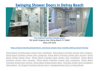 Swinging Shower Doors in Delray Beach