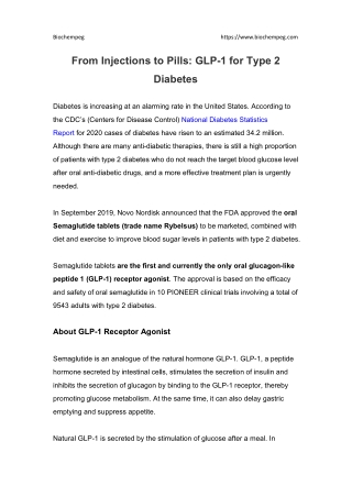 From Injections to Pills: GLP-1 for Type 2 Diabetes