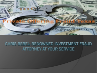 Chris Bebel- Renowned investment fraud attorney at your service
