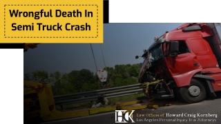 Wrongful Death In Semi Truck Crash